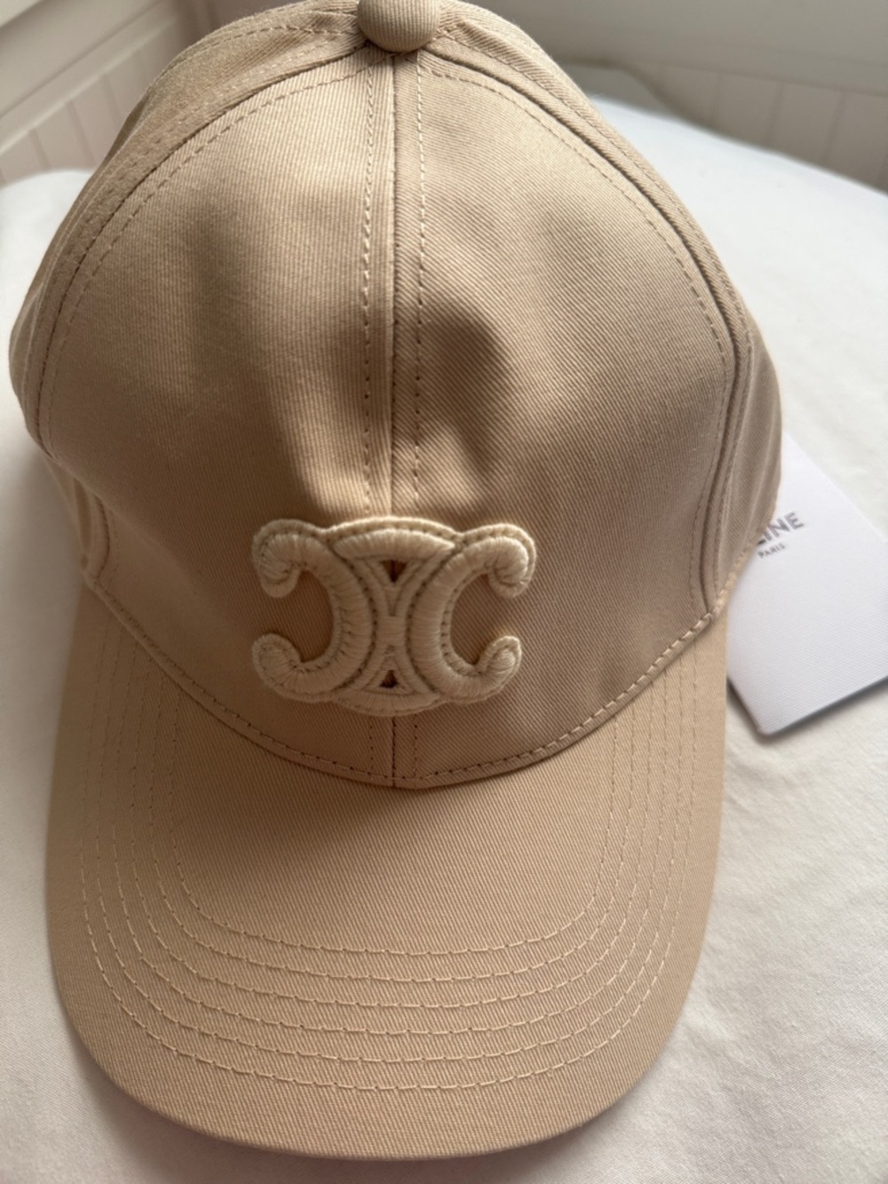 Celine Cream Logo Baseball Cap - Neutral Tone